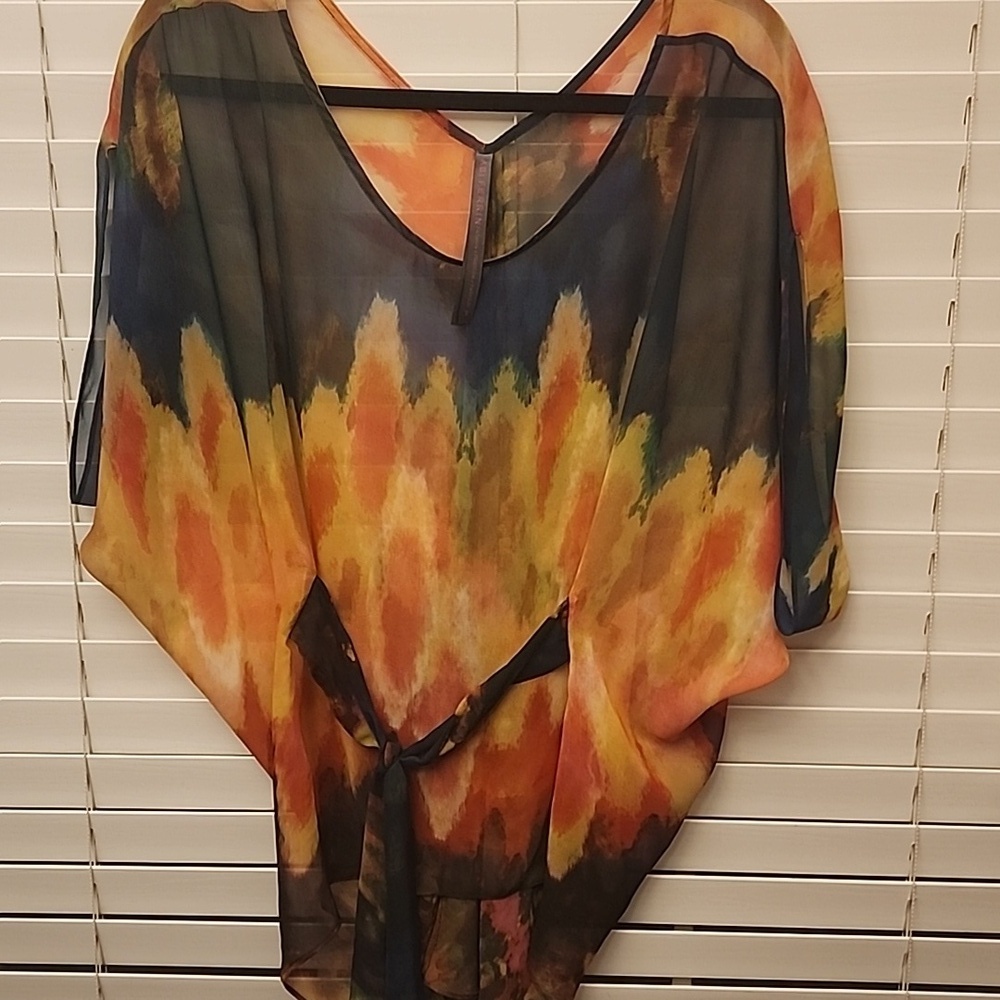 ABI Ferrin Poncho Top sz Small Multi colored